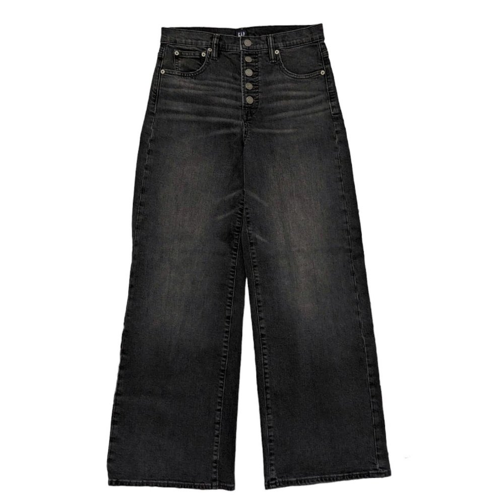 GAP Jeans 90's Extra High Rise Super Wide Leg Black Denim Women's size 6/28